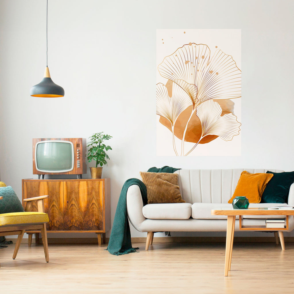 GOLDEN GINKGO DREAMS Peel and Stick Vertical Poster