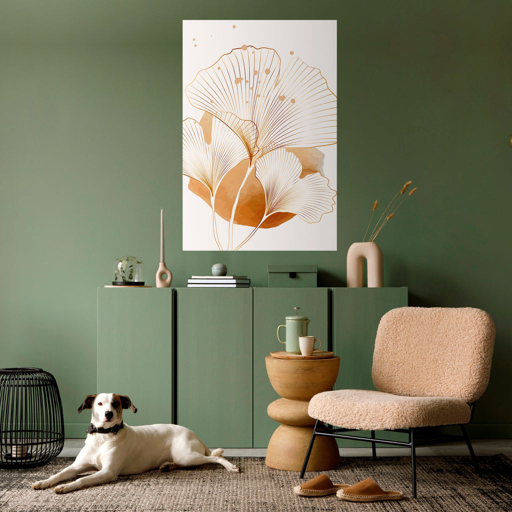 GOLDEN GINKGO DREAMS Peel and Stick Vertical Poster