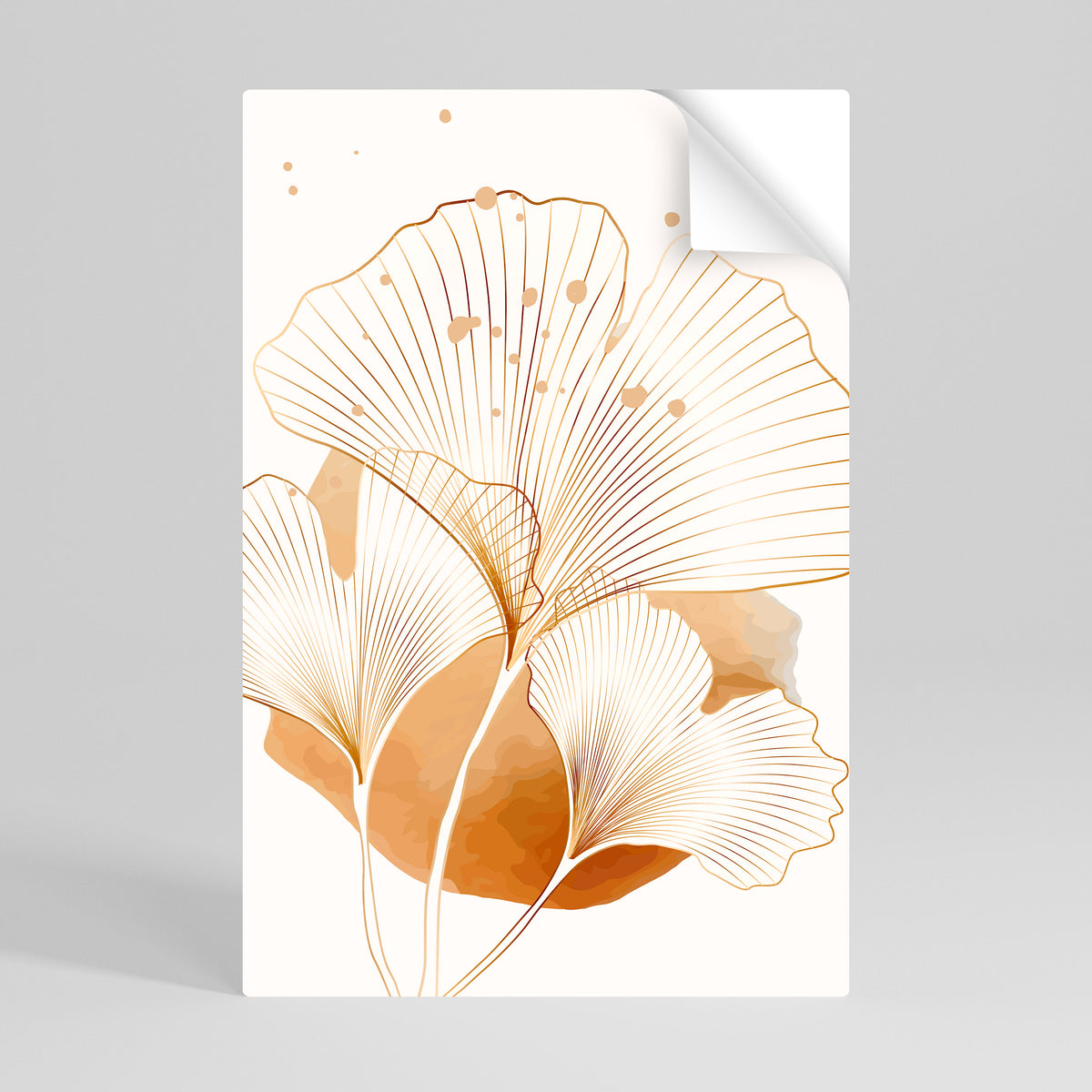 GOLDEN GINKGO DREAMS Póster Autocolante Vertical