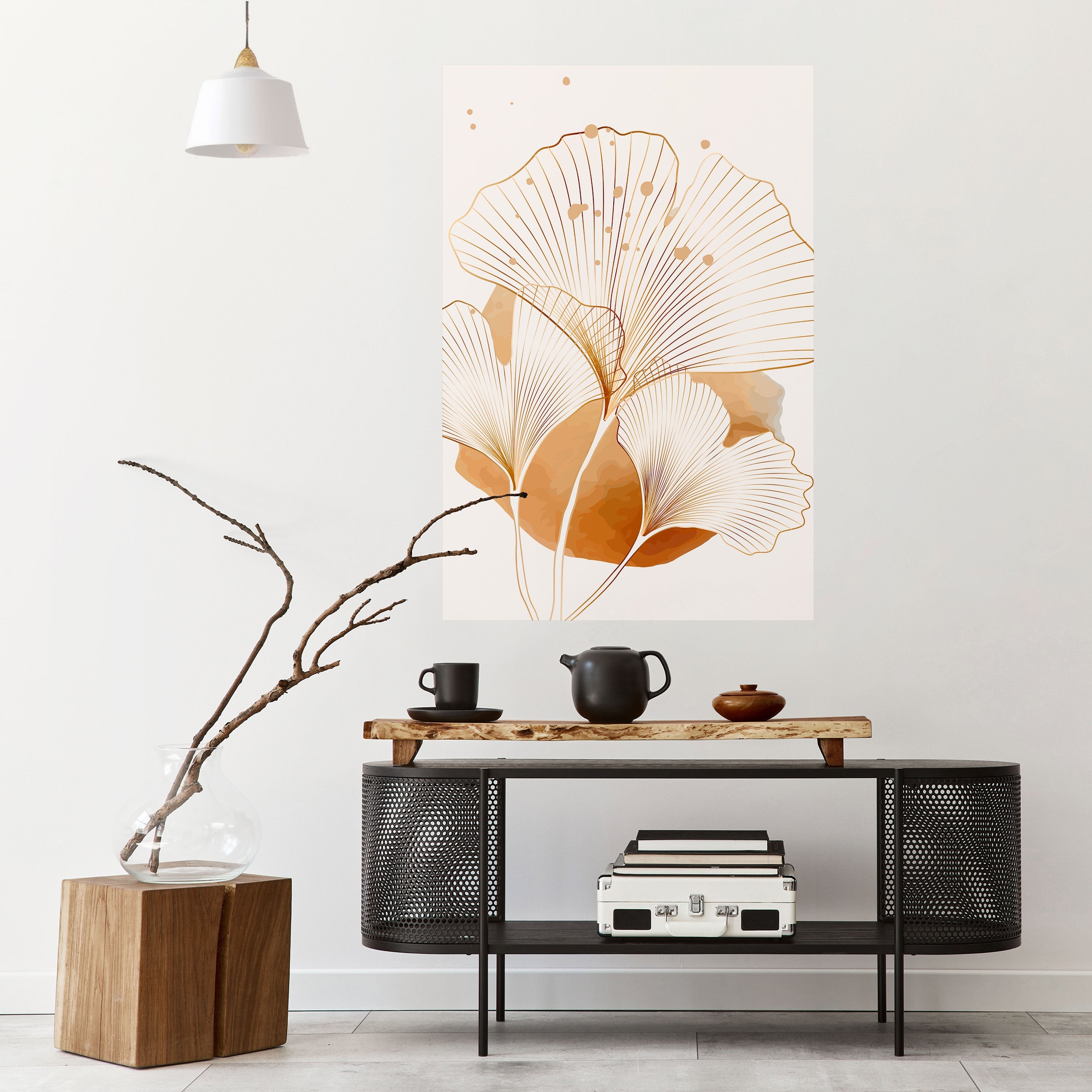 GOLDEN GINKGO DREAMS Peel and Stick Vertical Poster