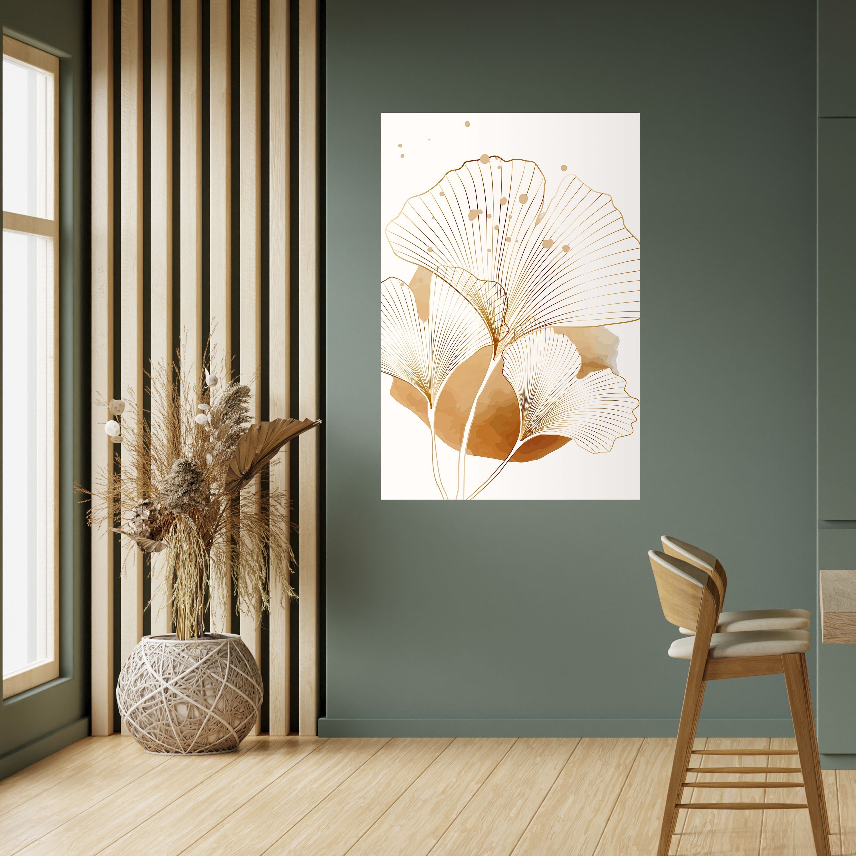 GOLDEN GINKGO DREAMS Peel and Stick Vertical Poster