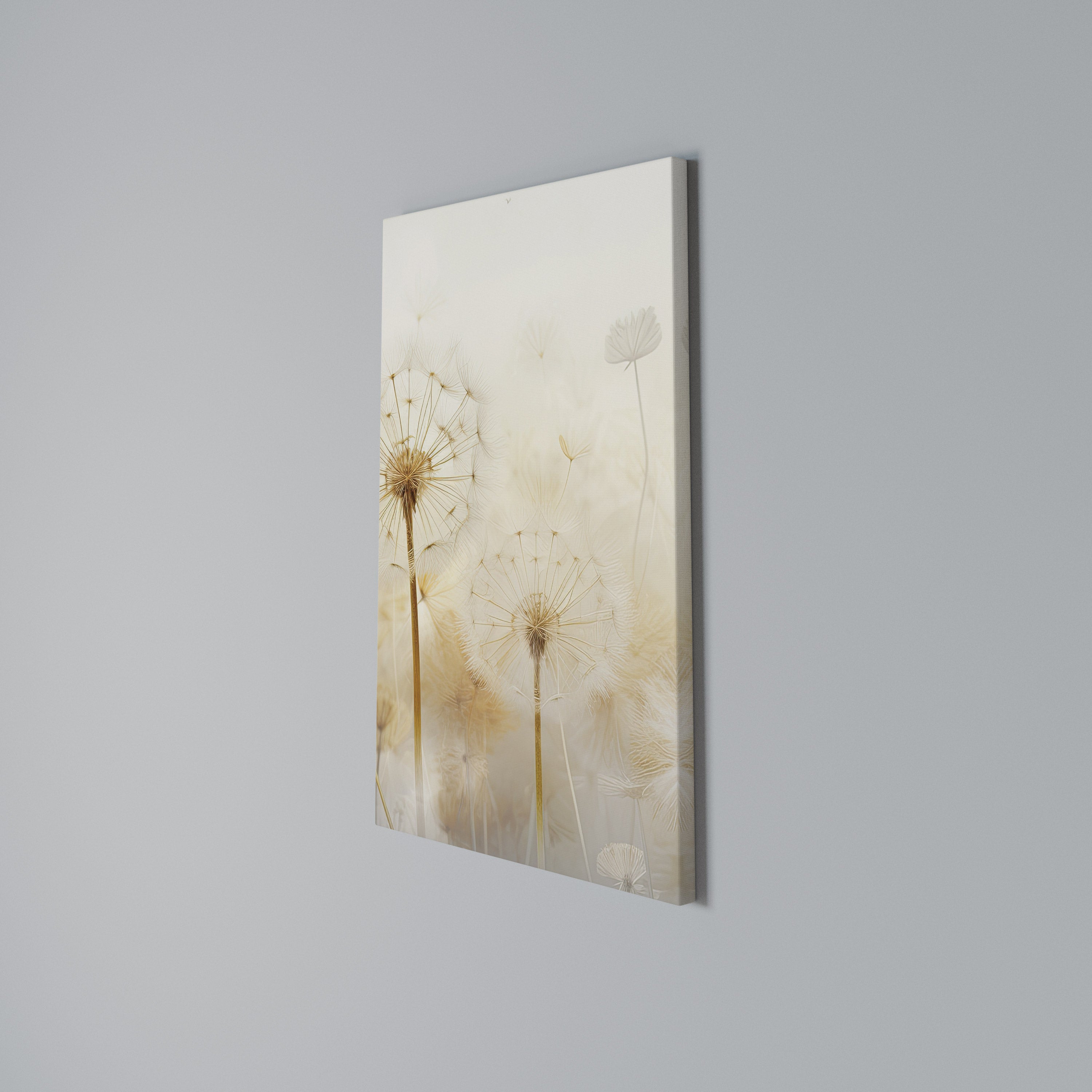 DREAMY DANDELION FIELDS Quadro em tela vertical