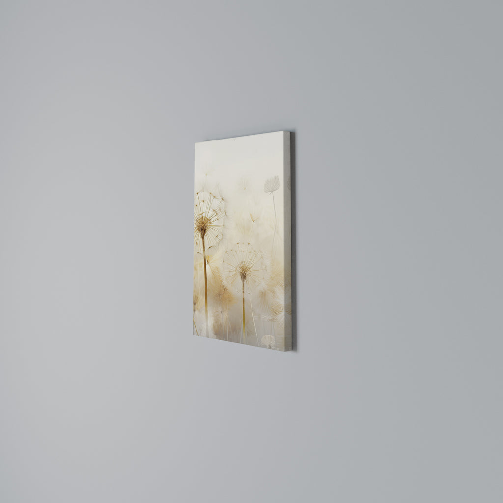 DREAMY DANDELION FIELDS Quadro em tela vertical