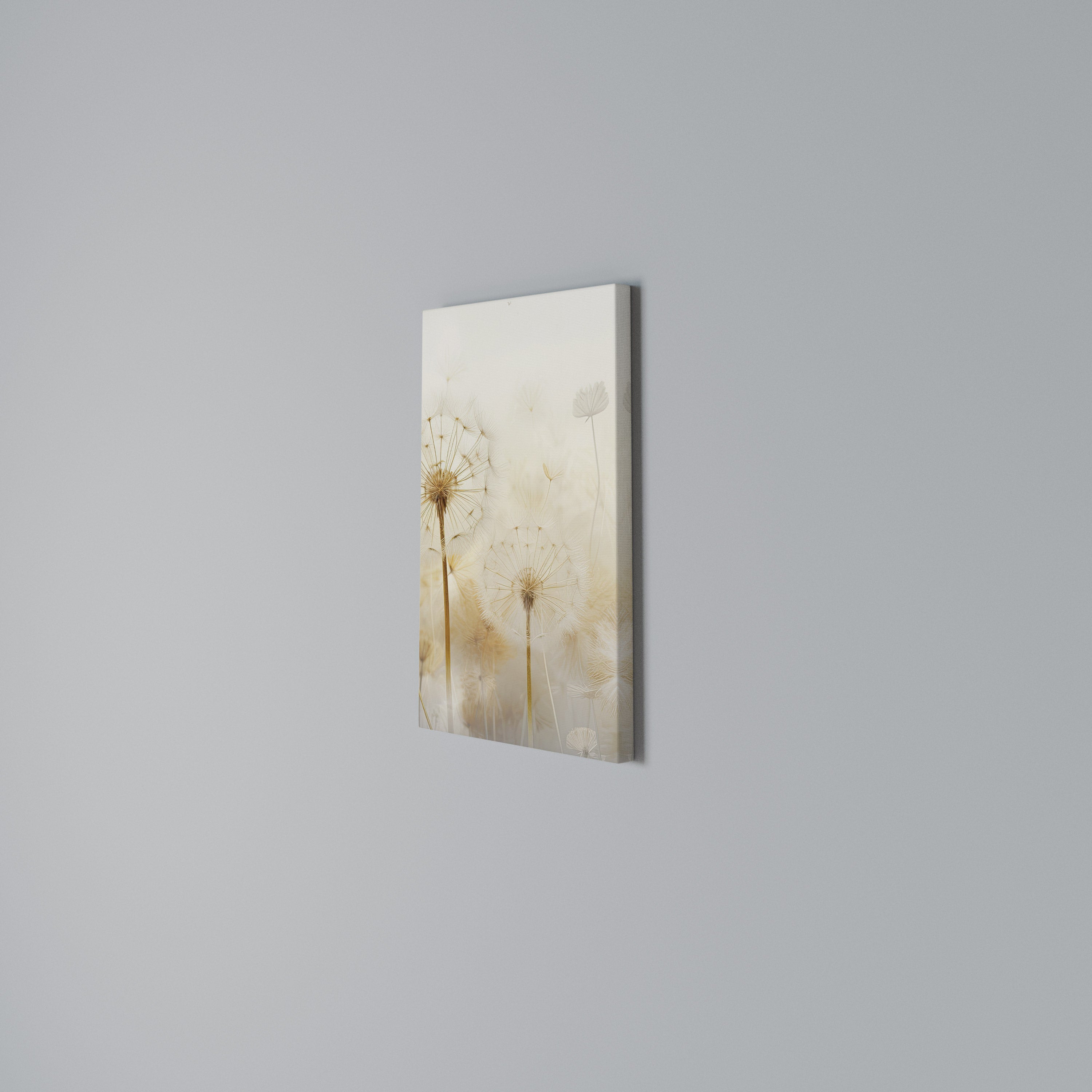 DREAMY DANDELION FIELDS Quadro em tela vertical