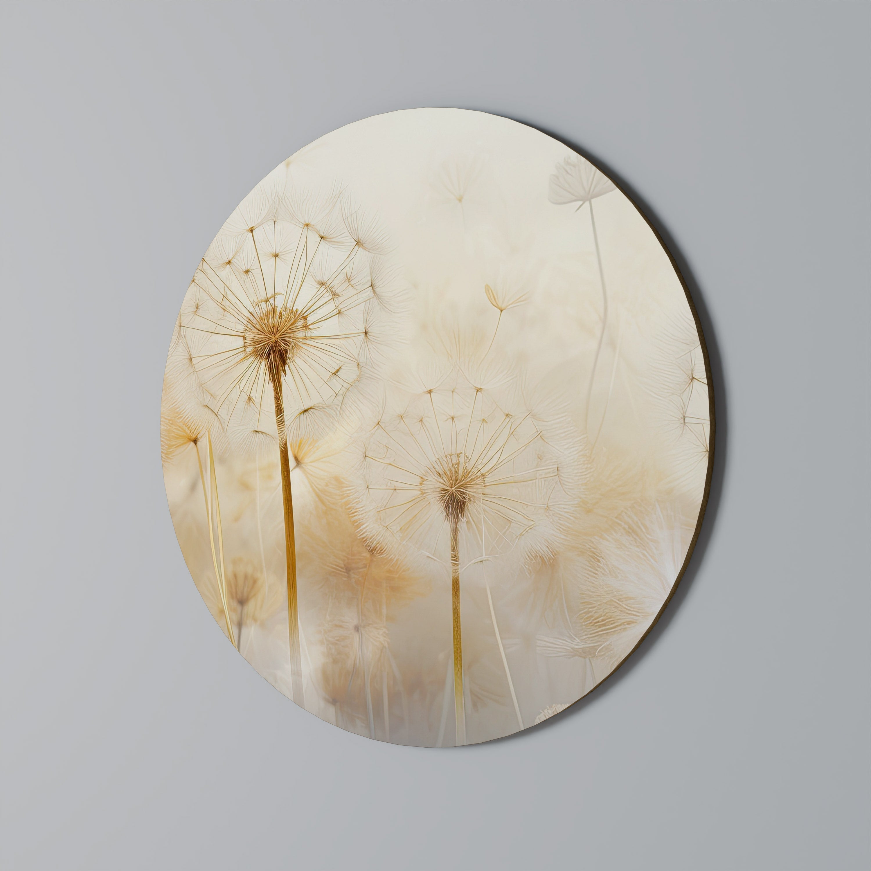 DREAMY DANDELION FIELDS Quadro Redondo Decorativo
