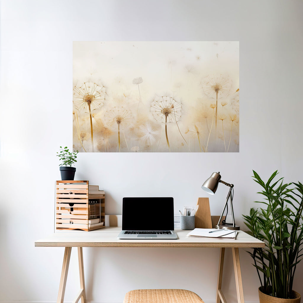 DREAMY DANDELION FIELDS Peel and Stick Horizontal Poster