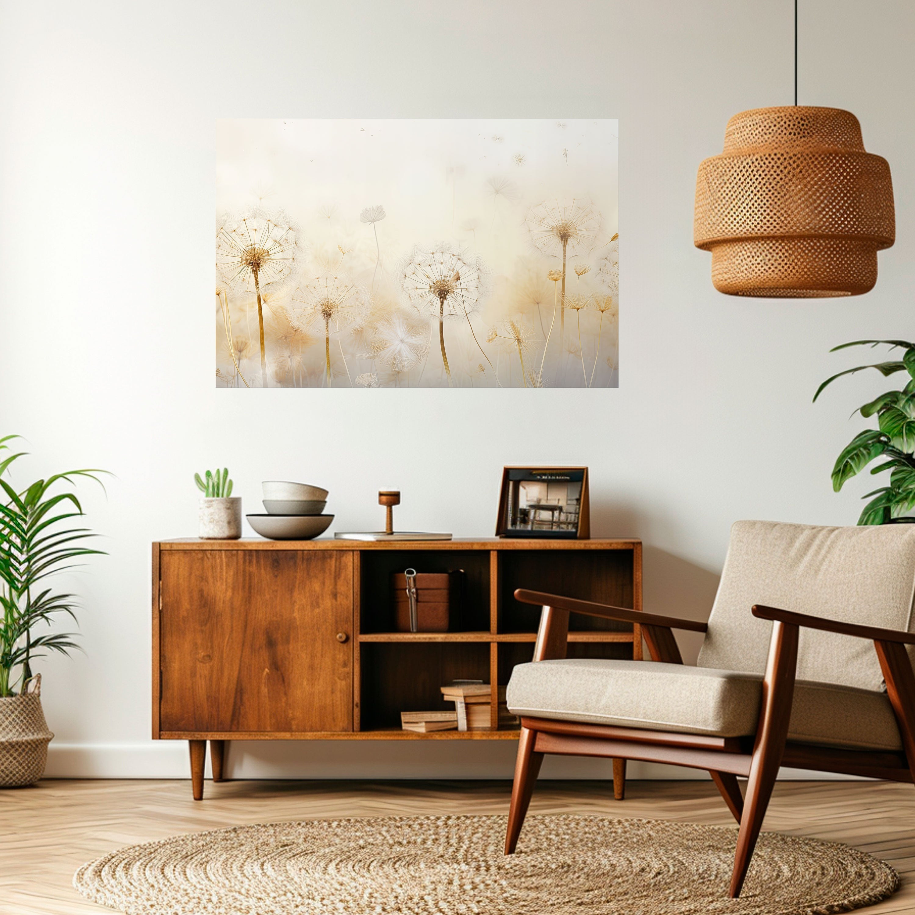 DREAMY DANDELION FIELDS Peel and Stick Horizontal Poster