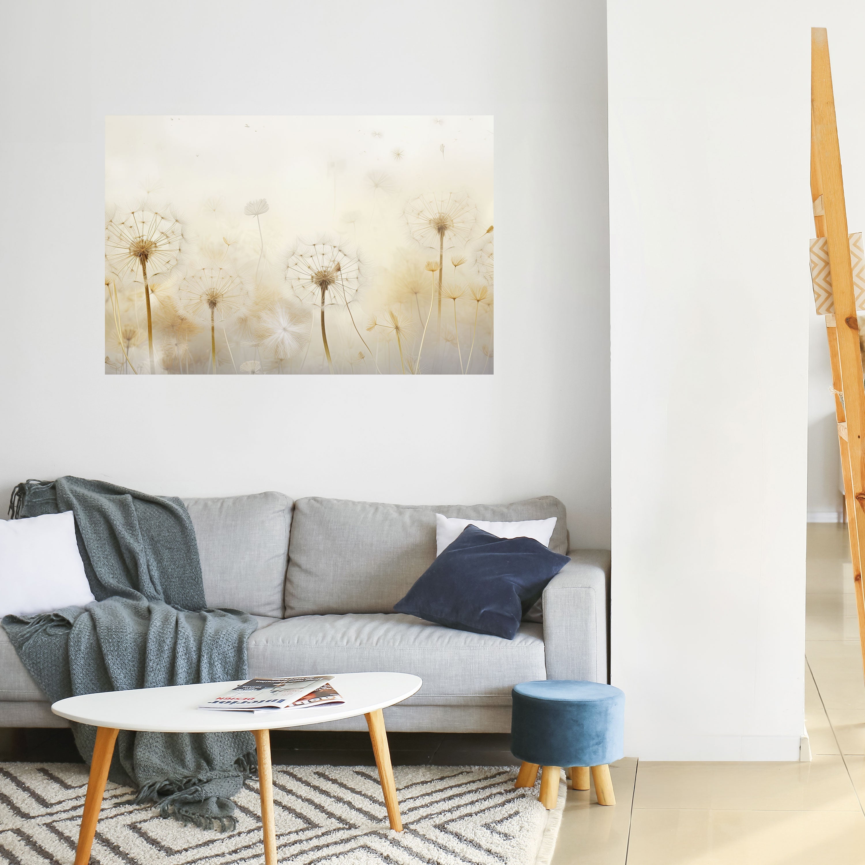 DREAMY DANDELION FIELDS Peel and Stick Horizontal Poster