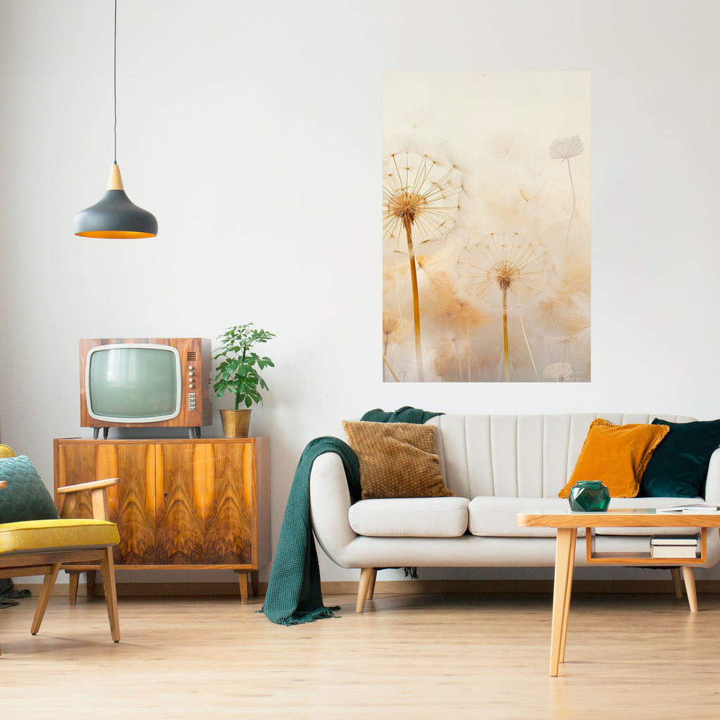 DREAMY DANDELION FIELDS Peel and Stick Vertical Poster