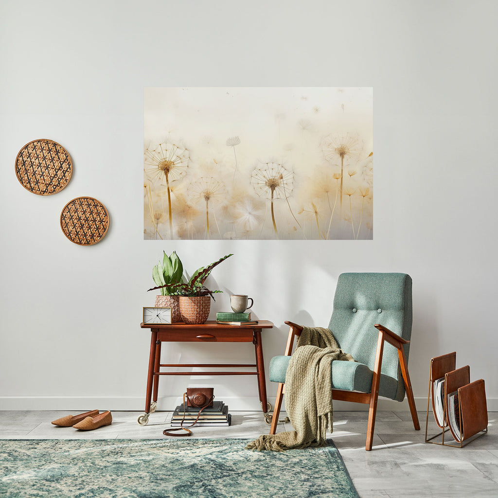 DREAMY DANDELION FIELDS Peel and Stick Horizontal Poster
