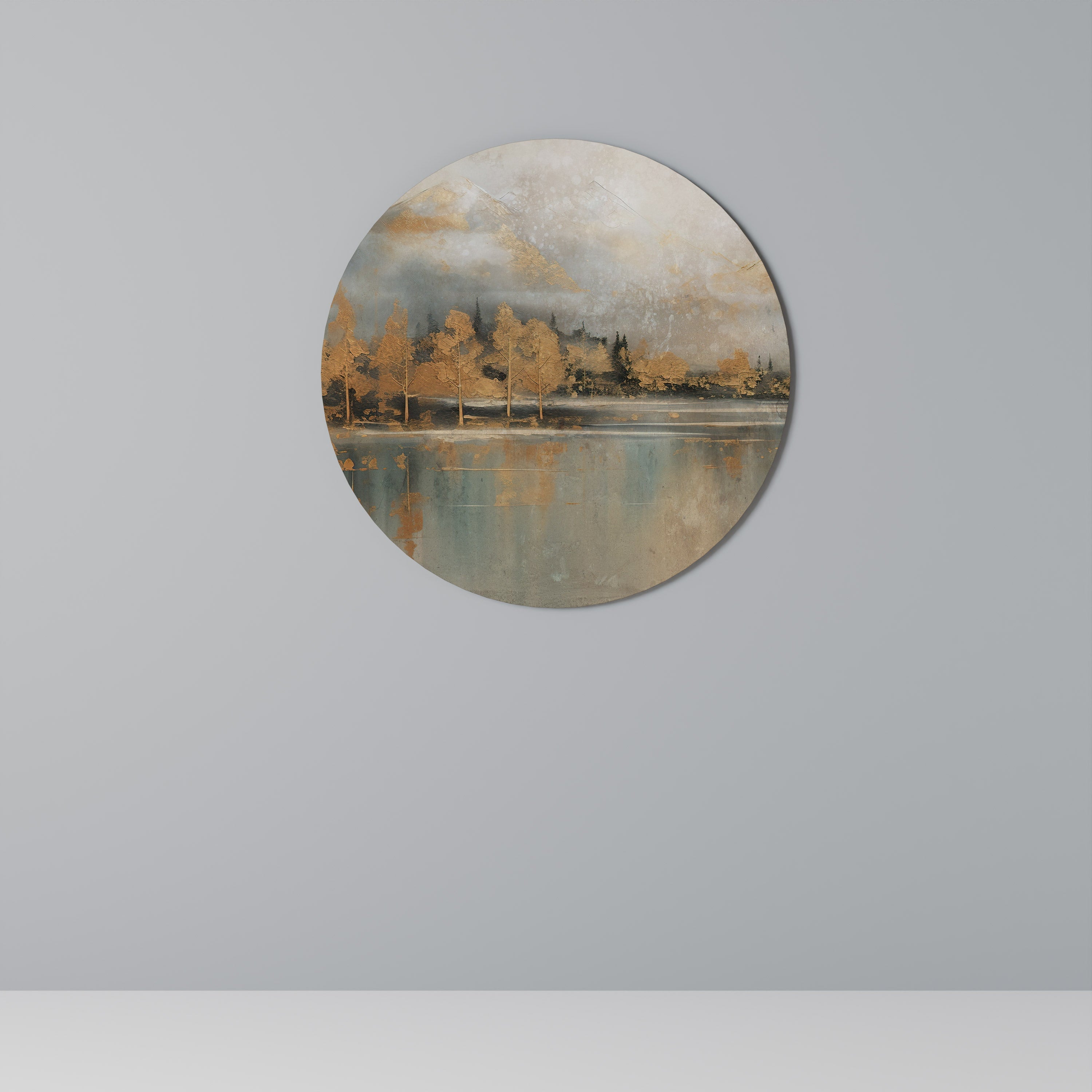 ECHOES OF GOLDEN DAWN Quadro Redondo Decorativo