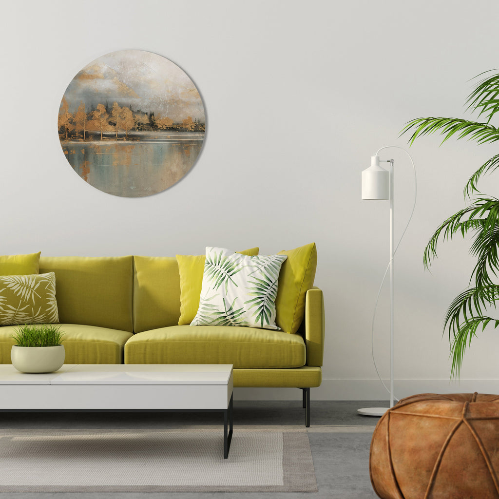 ECHOES OF GOLDEN DAWN Quadro Redondo Decorativo