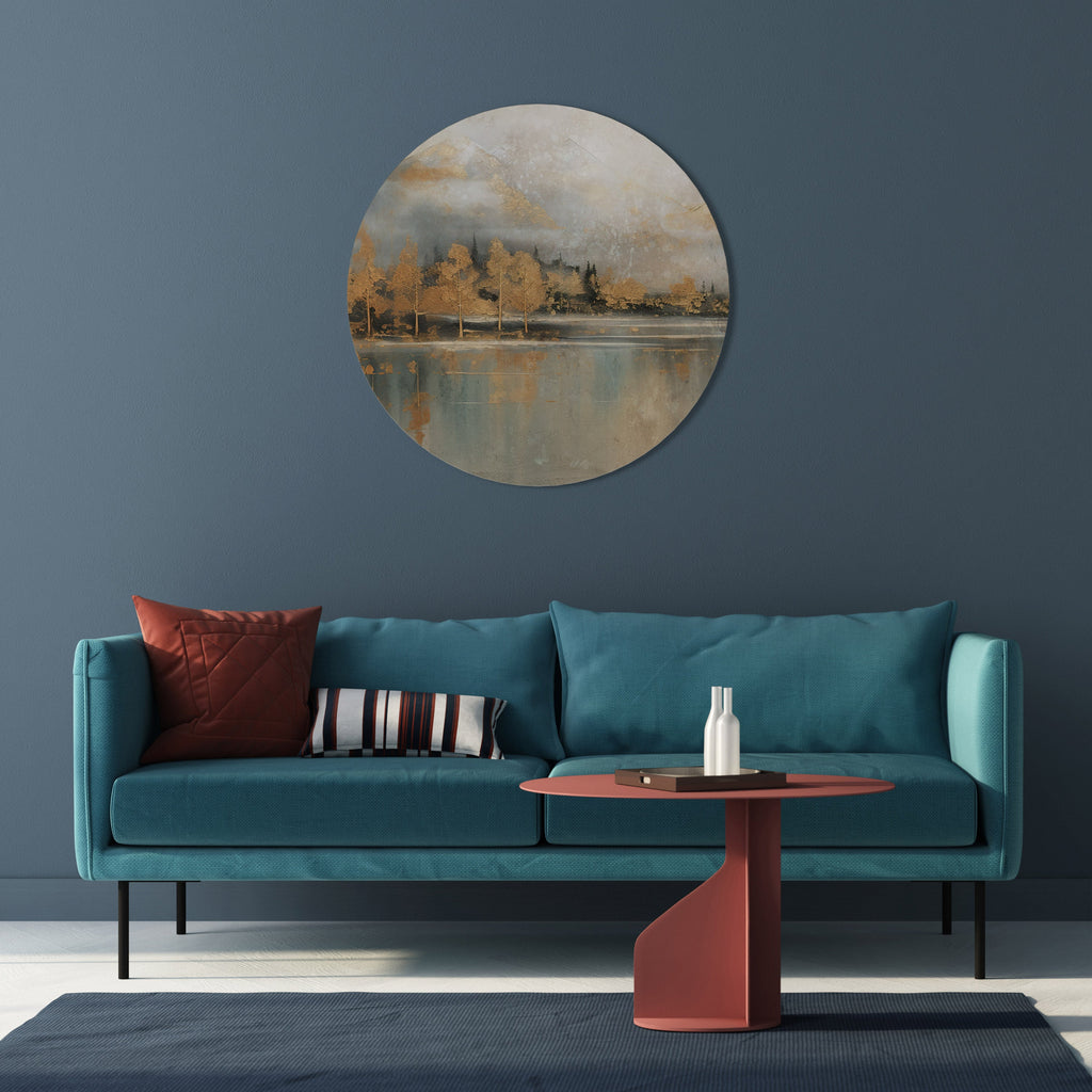ECHOES OF GOLDEN DAWN Quadro Redondo Decorativo