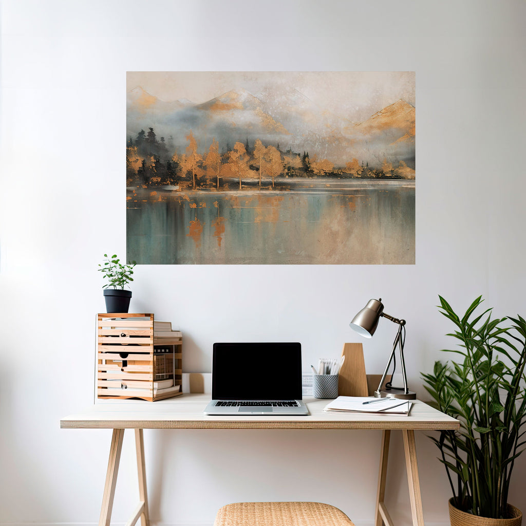 ECHOES OF GOLDEN DAWN Peel and Stick Horizontal Poster