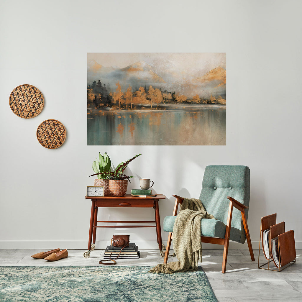 ECHOES OF GOLDEN DAWN Peel and Stick Horizontal Poster