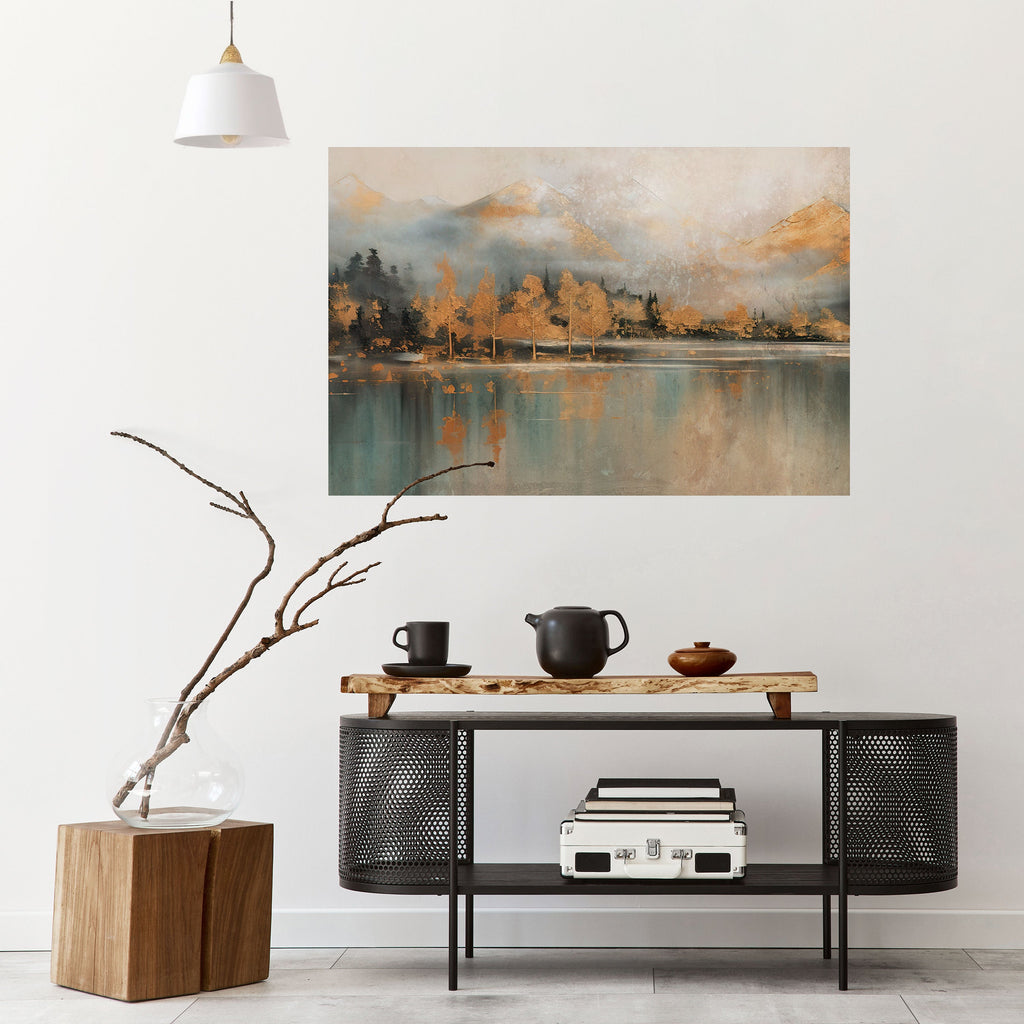 ECHOES OF GOLDEN DAWN Peel and Stick Horizontal Poster