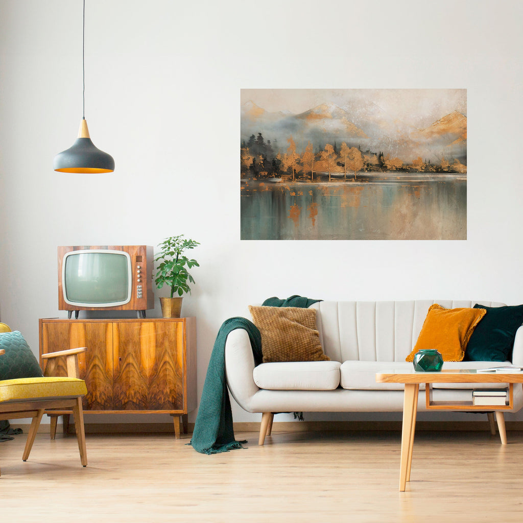 ECHOES OF GOLDEN DAWN Peel and Stick Horizontal Poster