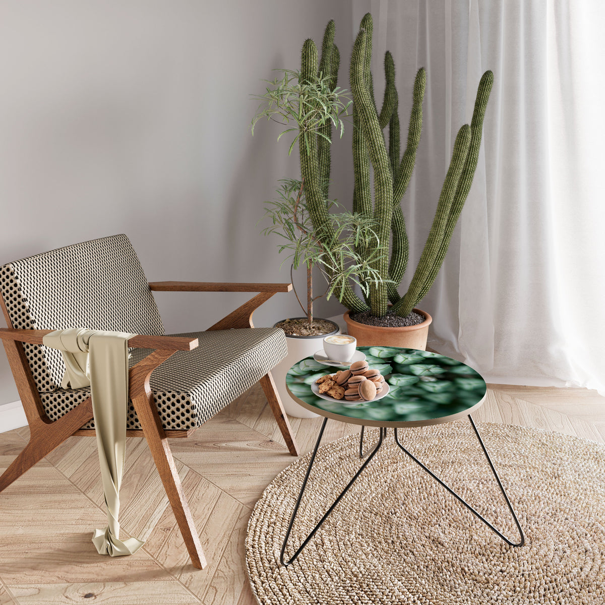 TEXTURED GREEN TIDBITS Mesa de Centro