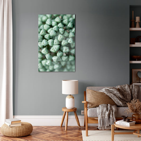 TEXTURED GREEN TIDBITS Vertical Canvas Print