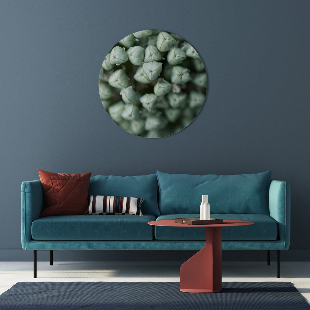 TEXTURED GREEN TIDBITS Round Wall Art