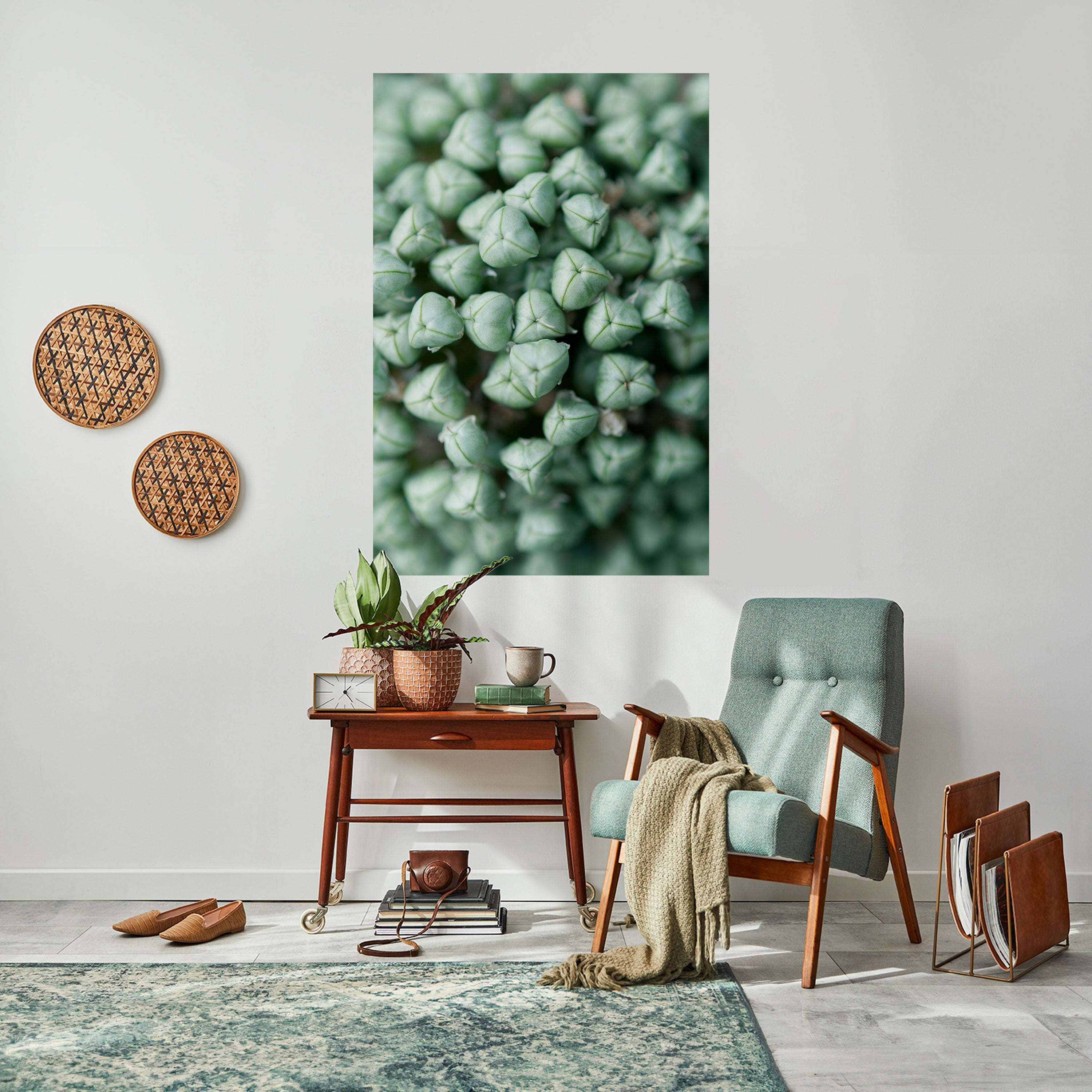 TEXTURED GREEN TIDBITS Peel and Stick Vertical Poster