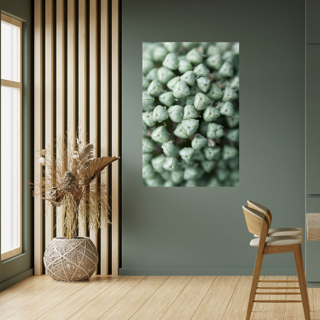TEXTURED GREEN TIDBITS Peel and Stick Vertical Poster