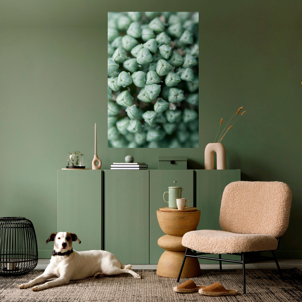 TEXTURED GREEN TIDBITS Peel and Stick Vertical Poster