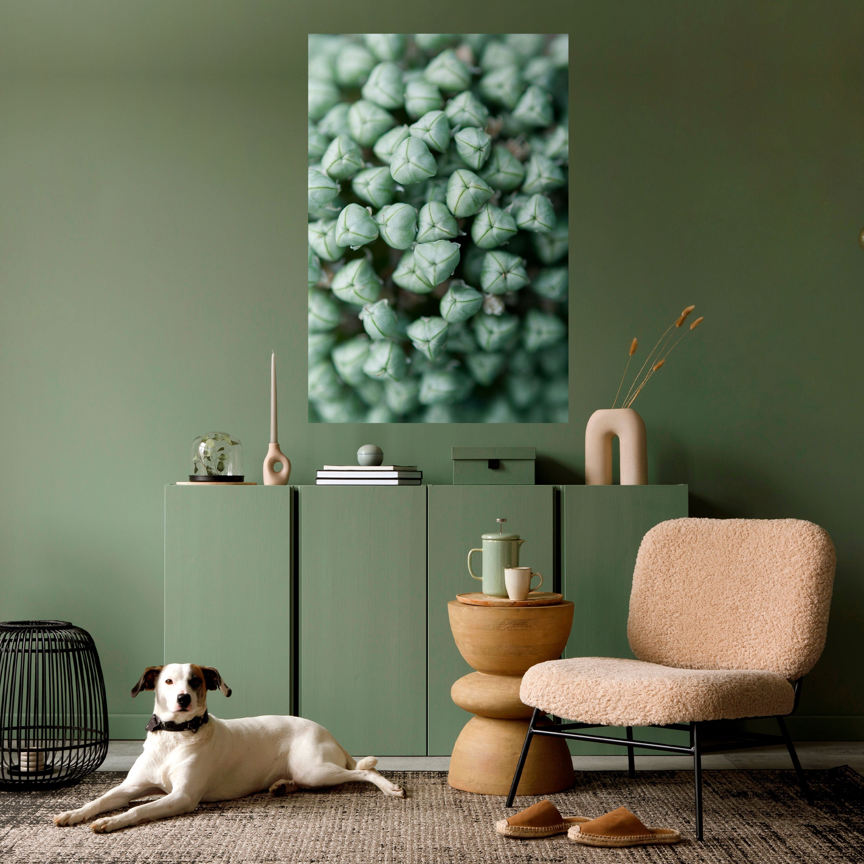 TEXTURED GREEN TIDBITS Peel and Stick Vertical Poster