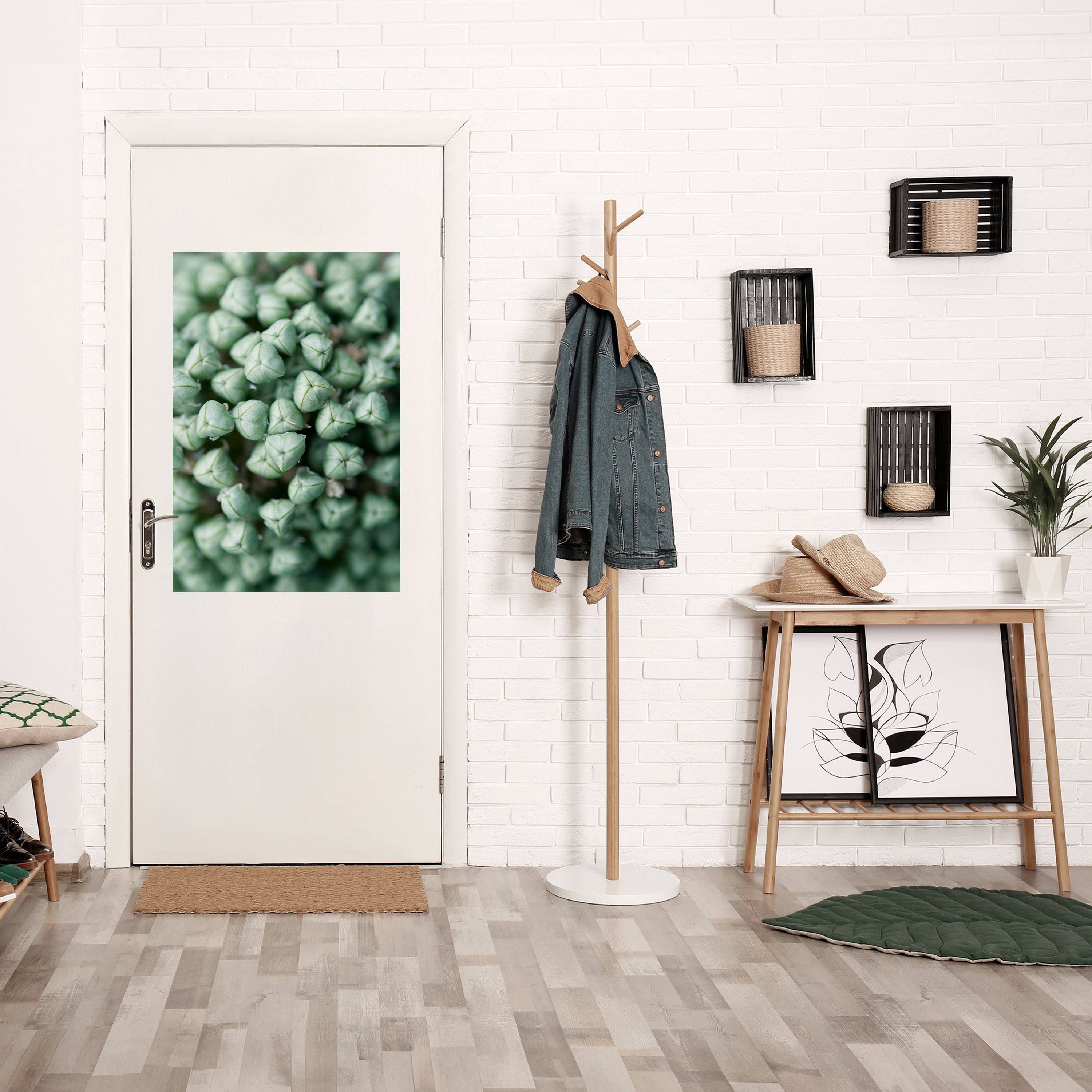 TEXTURED GREEN TIDBITS Peel and Stick Vertical Poster