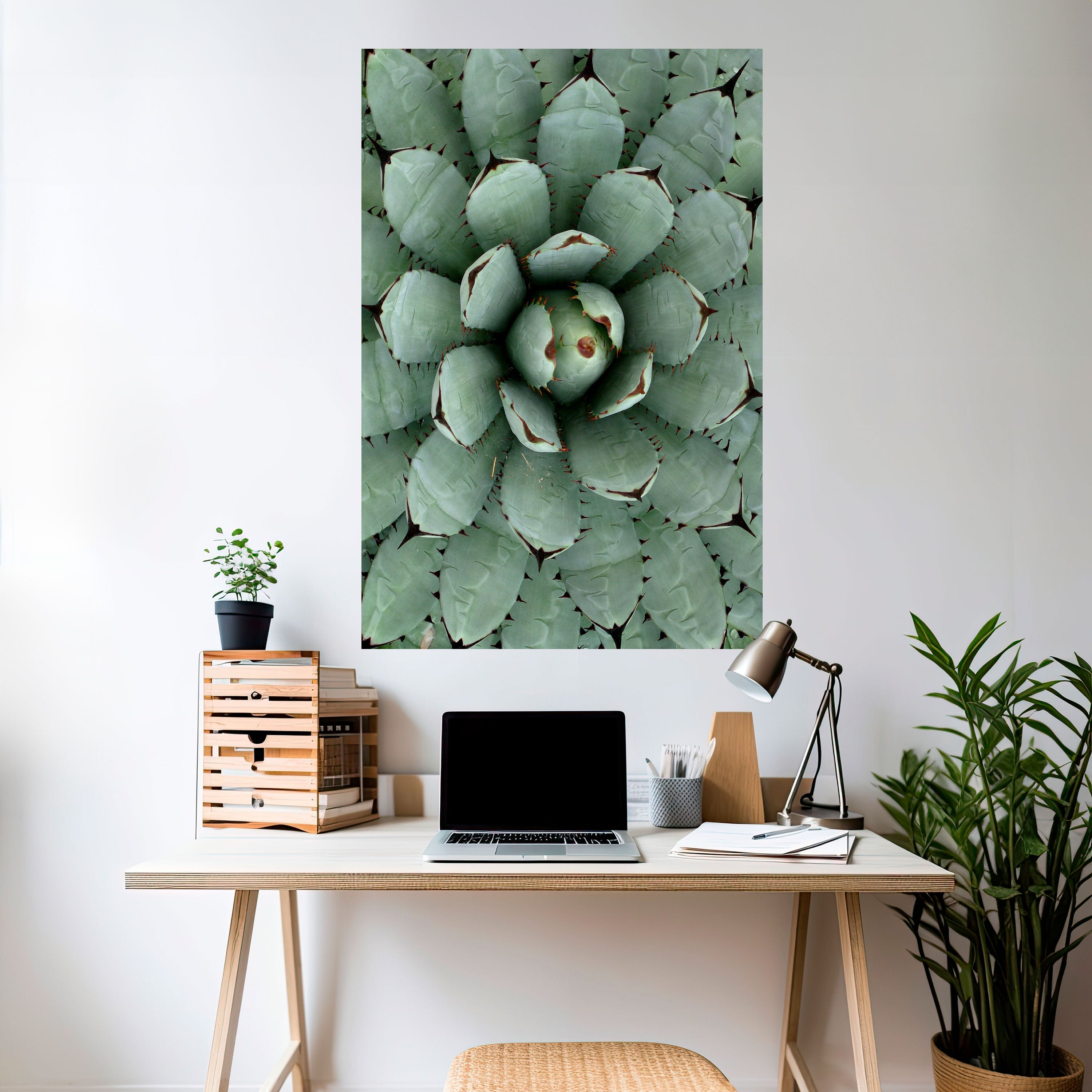 SUCCULENT SYMMETRY Peel and Stick Vertical Poster