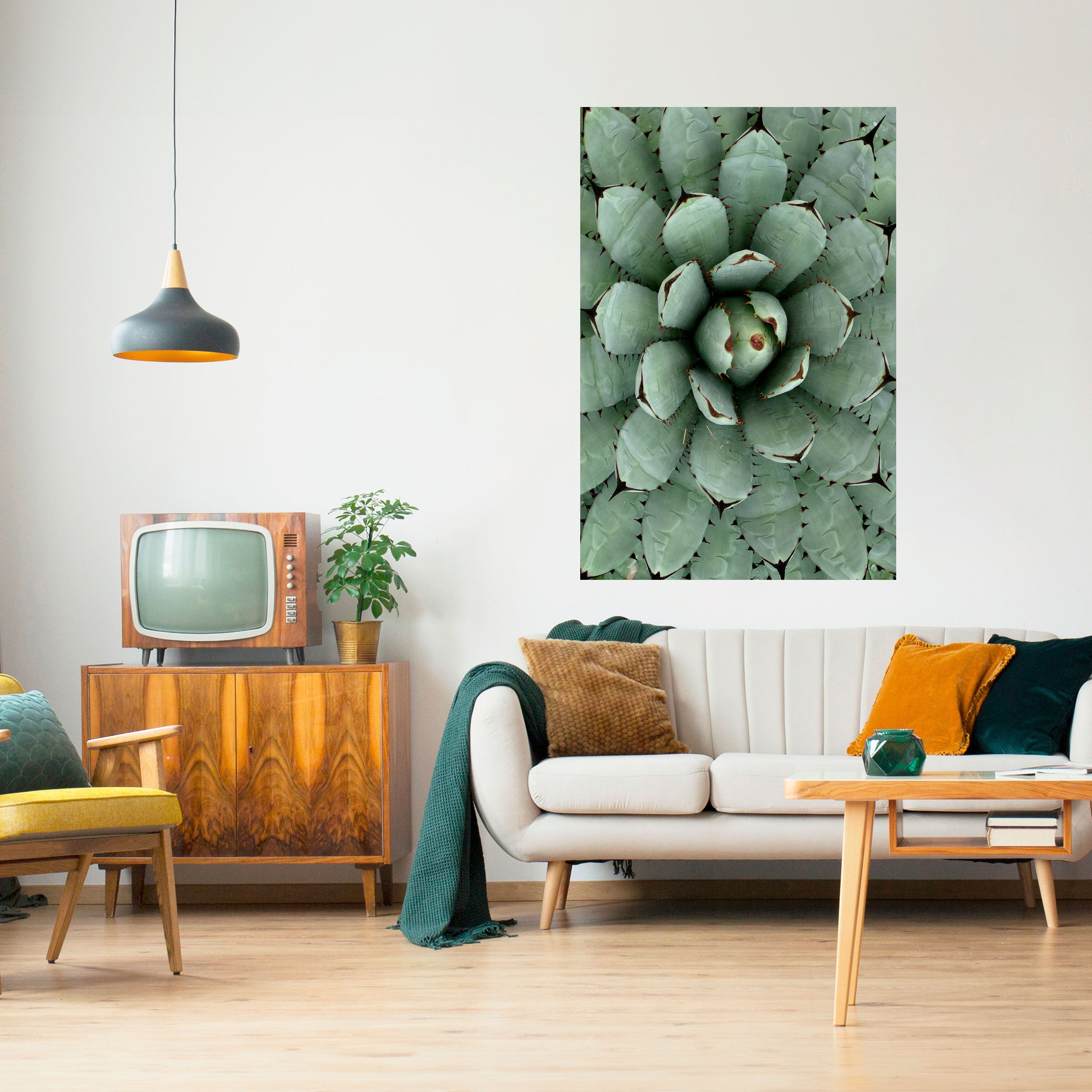 SUCCULENT SYMMETRY Peel and Stick Vertical Poster