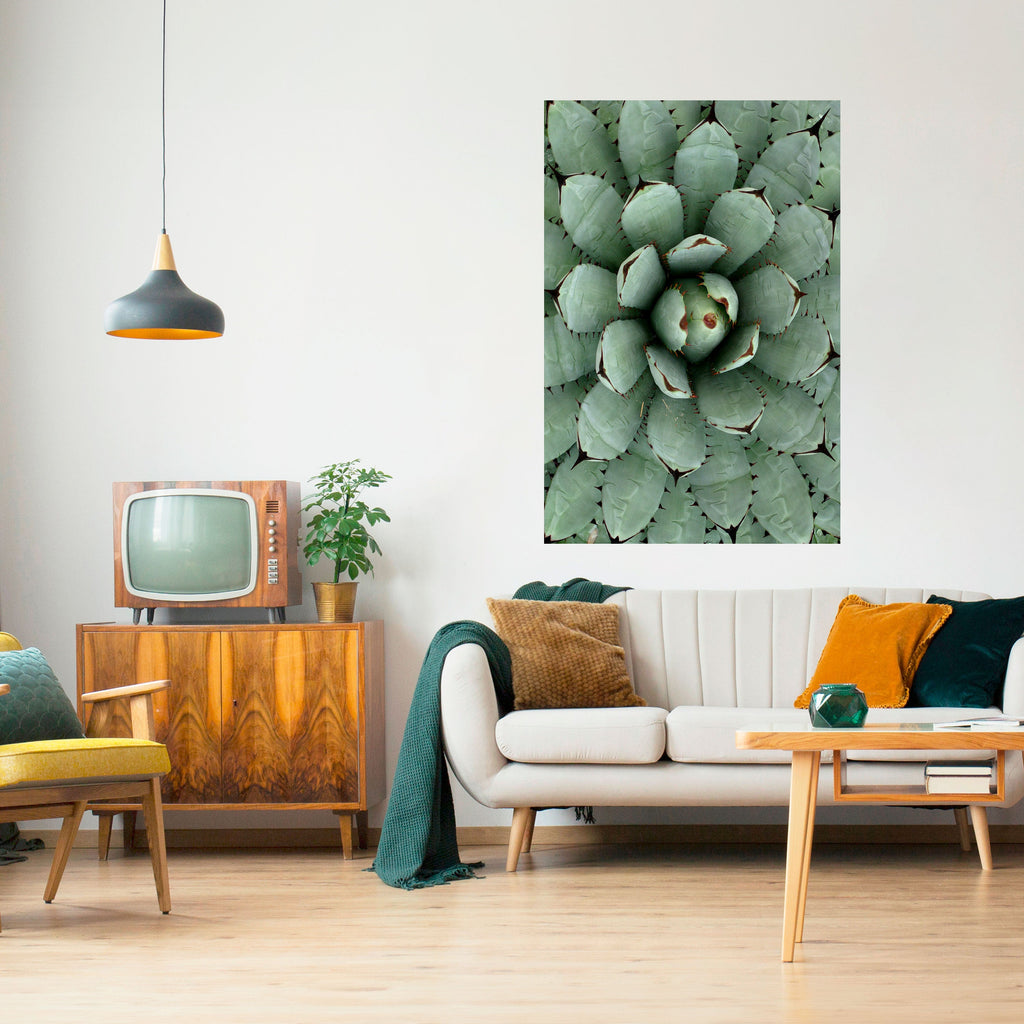 SUCCULENT SYMMETRY Peel and Stick Vertical Poster