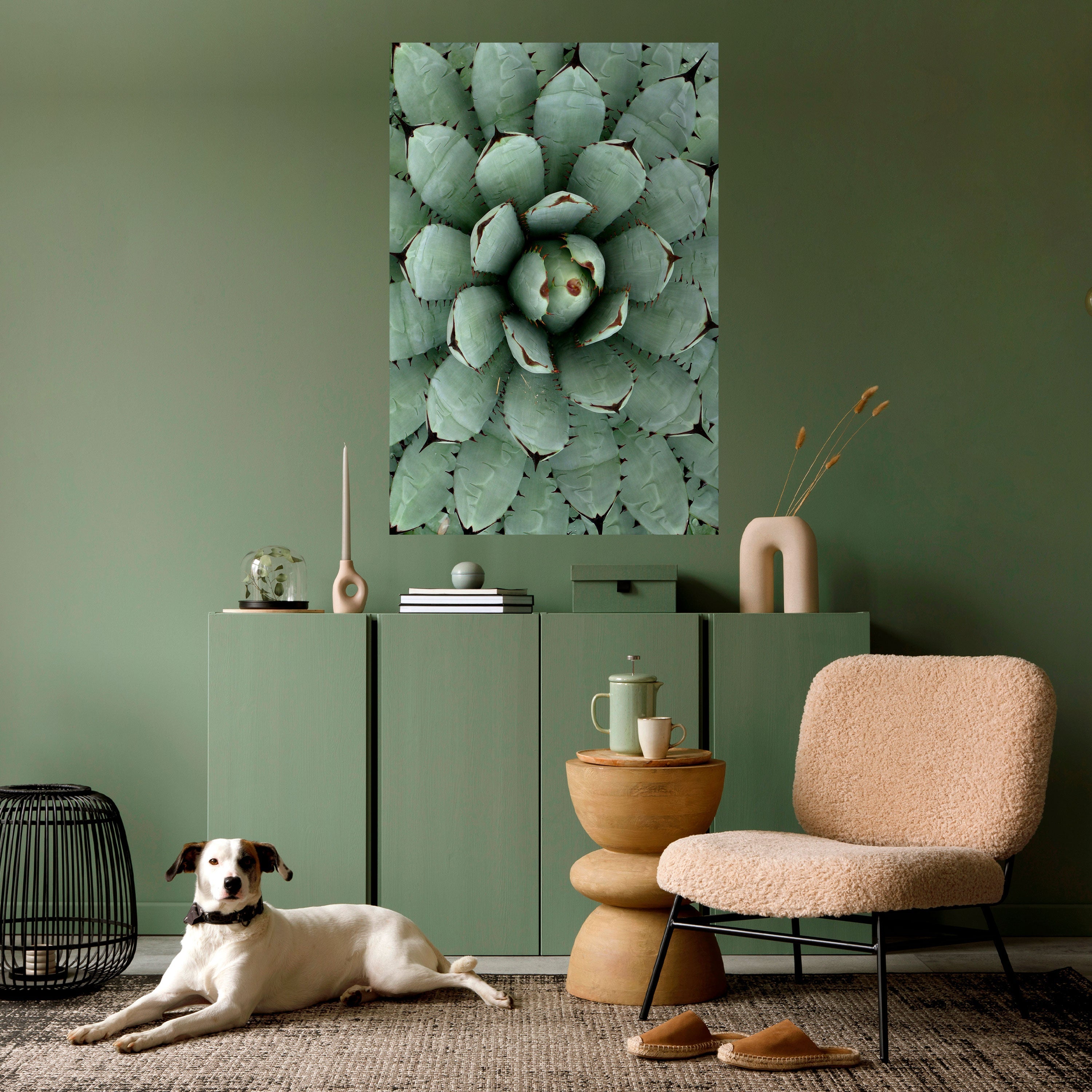SUCCULENT SYMMETRY Peel and Stick Vertical Poster