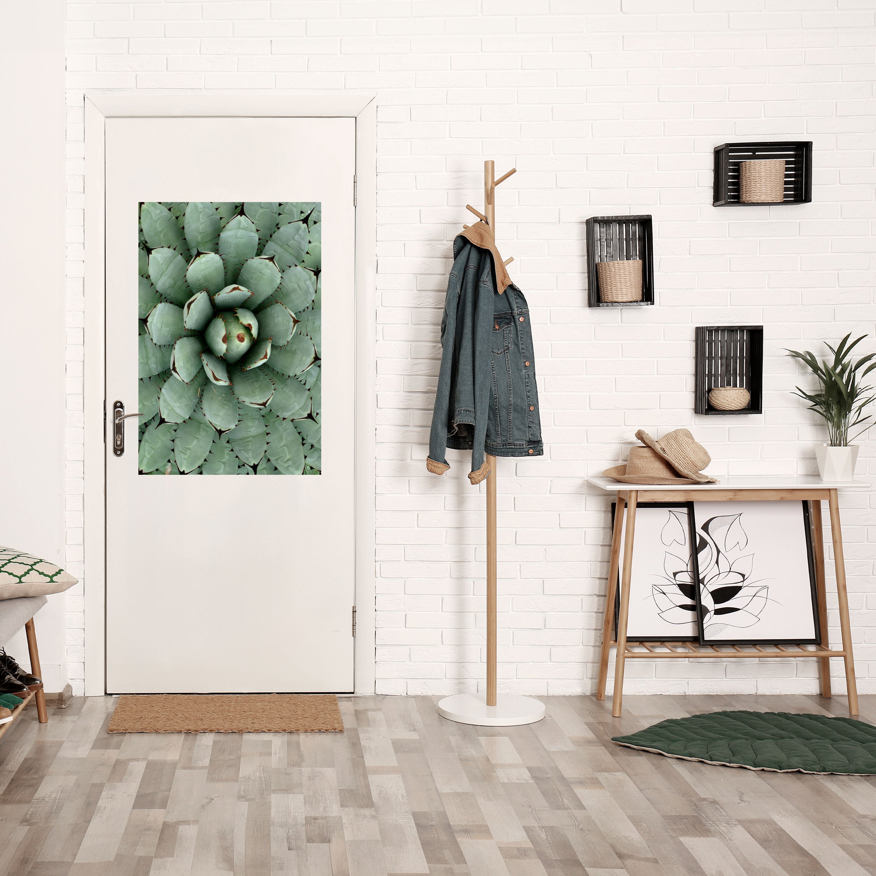 SUCCULENT SYMMETRY Peel and Stick Vertical Poster