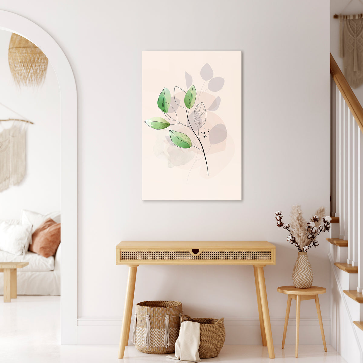SERENE LEAF SONG Quadro em tela vertical
