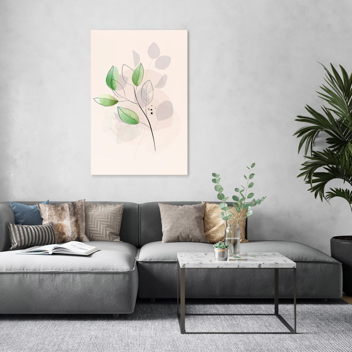 SERENE LEAF SONG Quadro em tela vertical