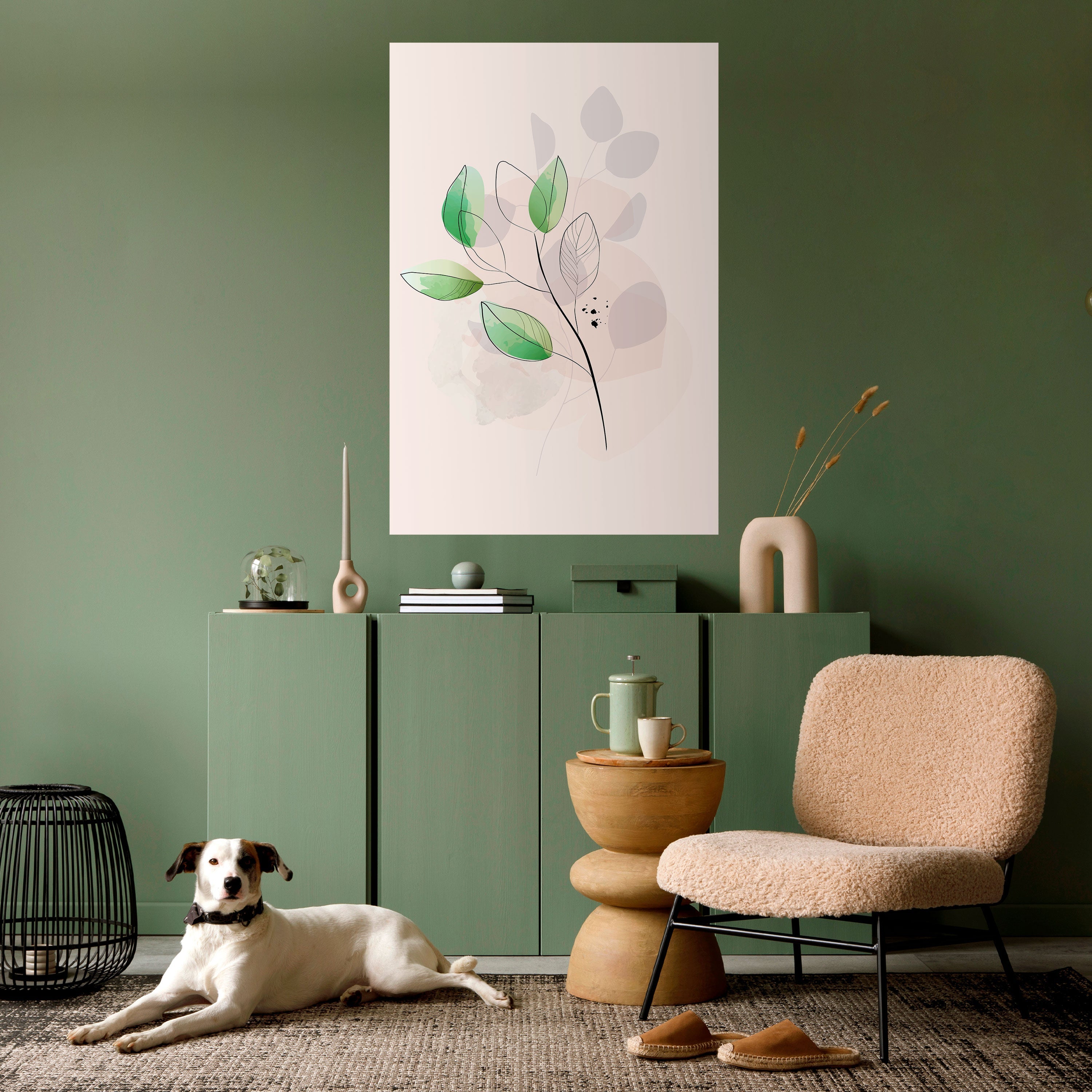 SERENE LEAF SONG Poster Vertical Autocolante