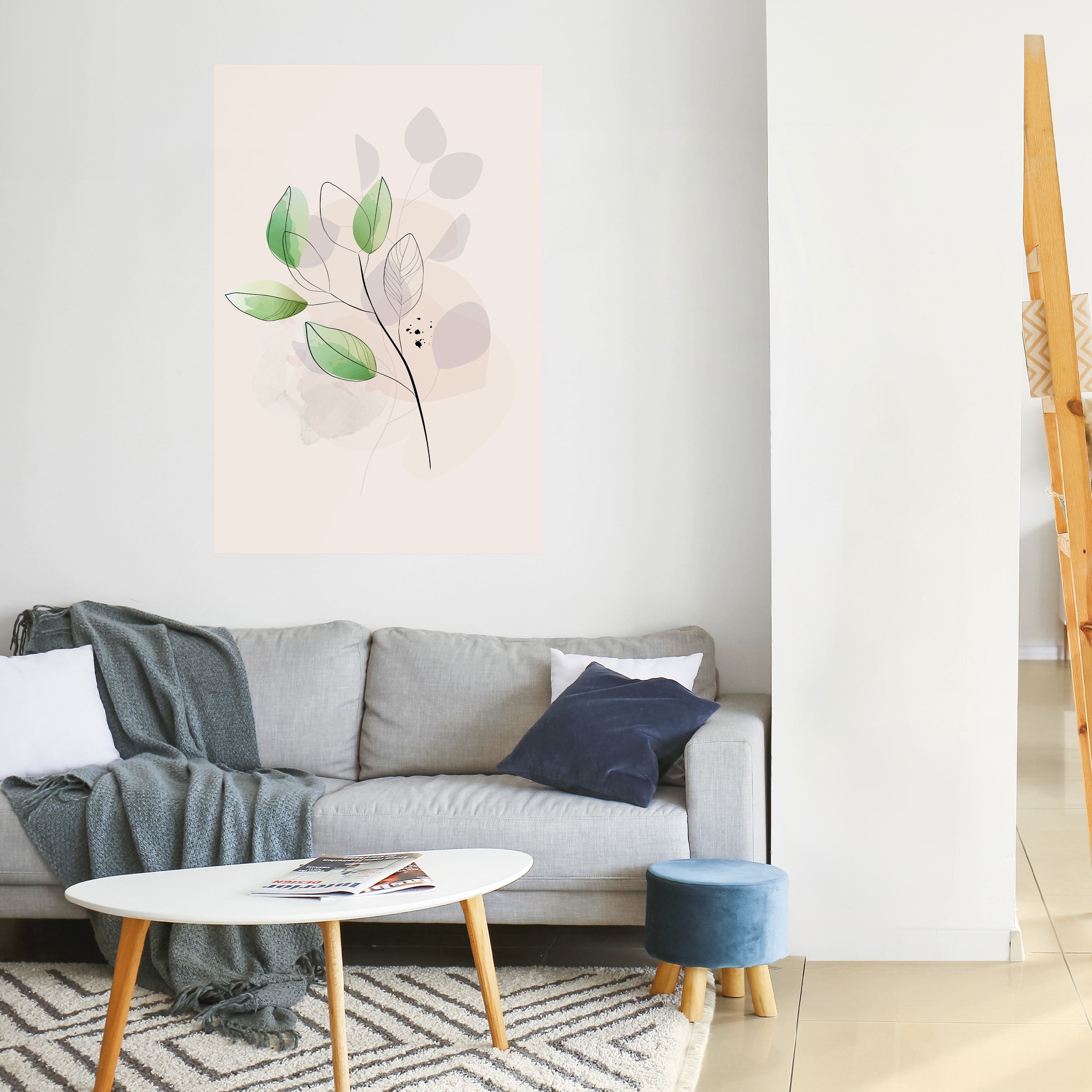 SERENE LEAF SONG Poster Vertical Autocolante