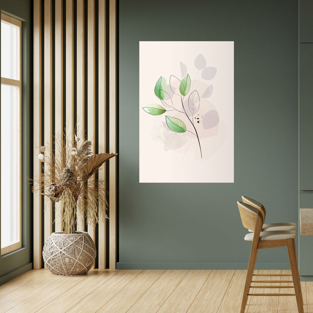 SERENE LEAF SONG Poster Vertical Autocolante