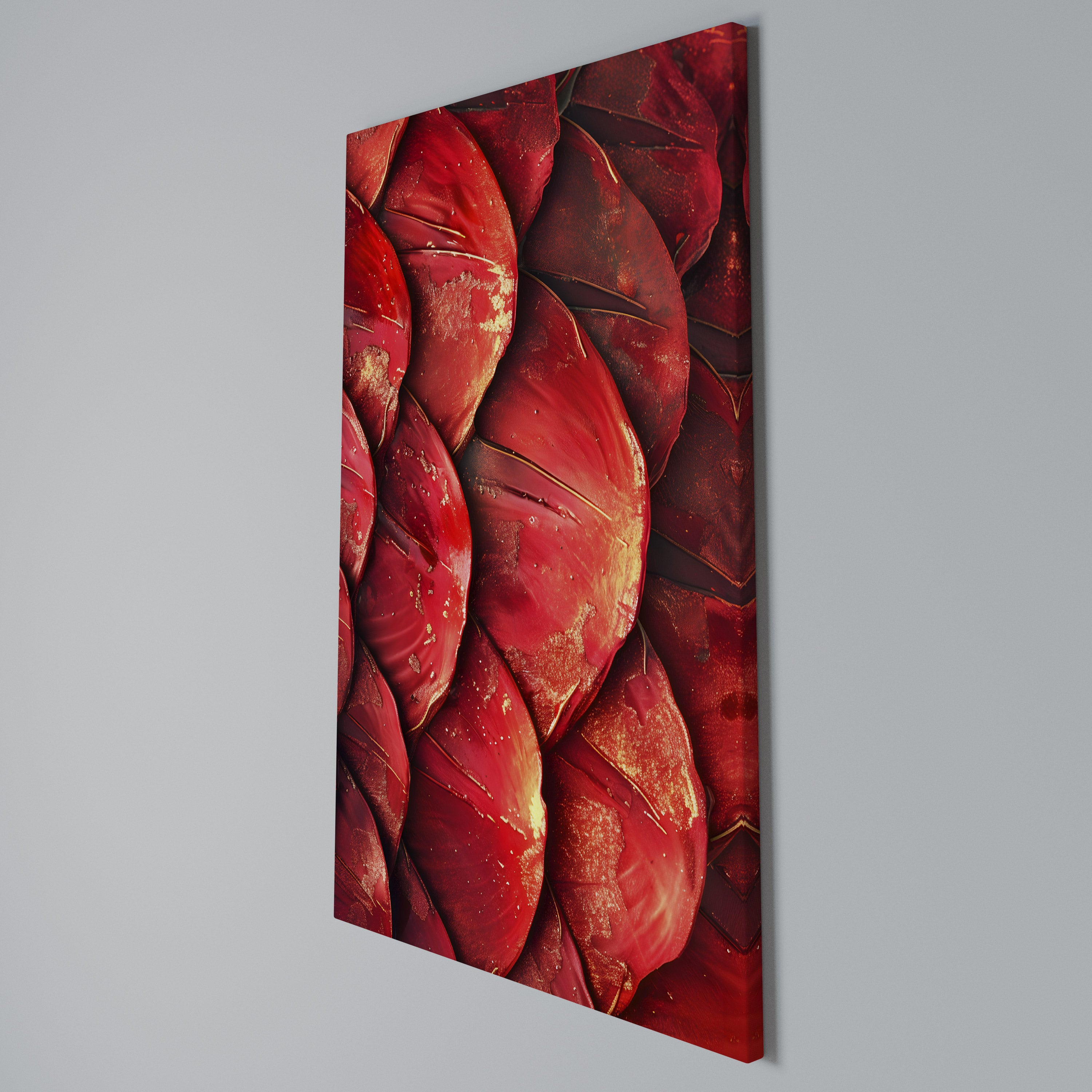 RUBY PETAL DANCE Vertical Canvas Print