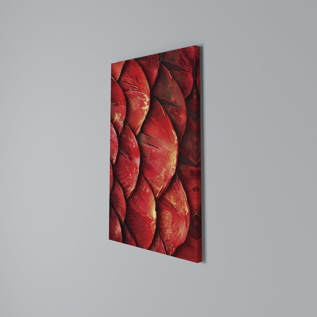 RUBY PETAL DANCE Vertical Canvas Print