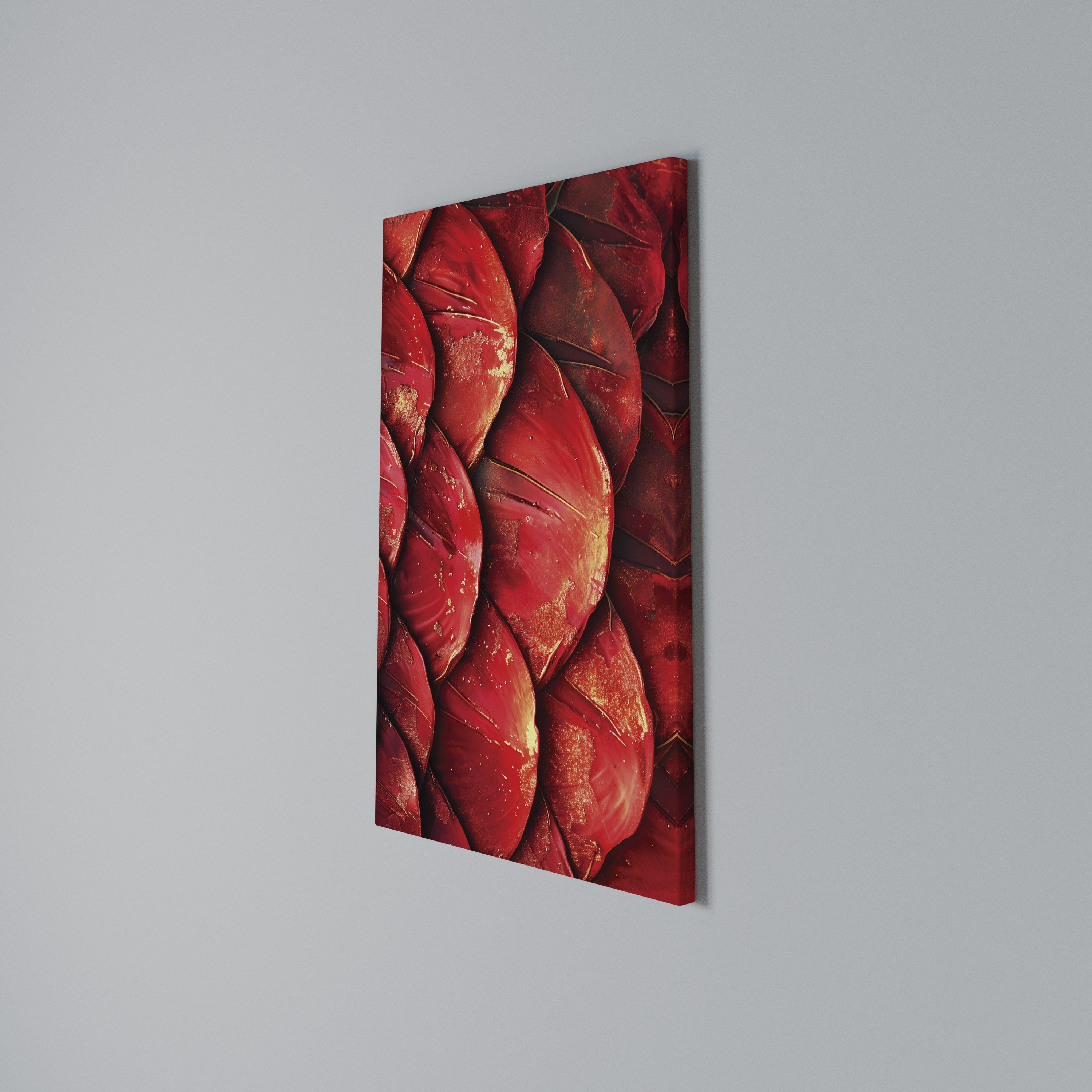 RUBY PETAL DANCE Vertical Canvas Print