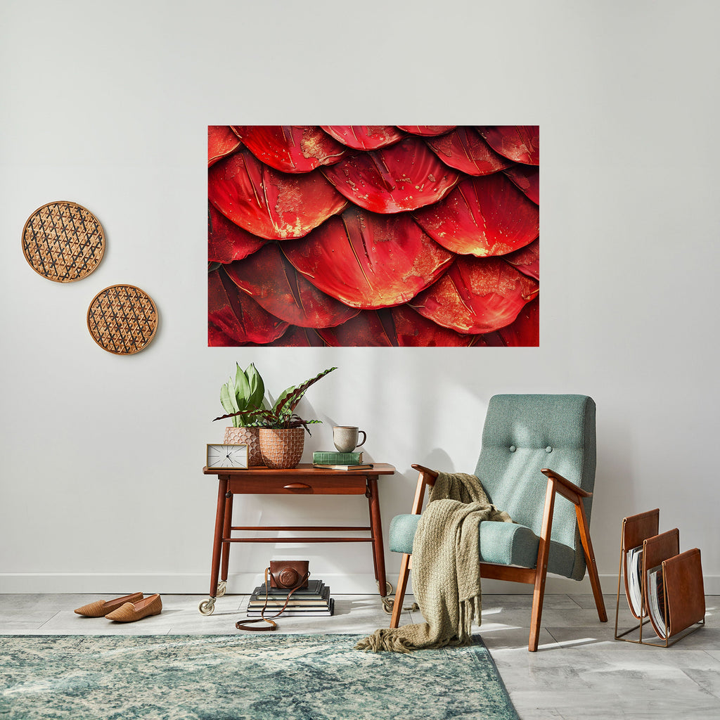 RUBY PETAL DANCE Peel and Stick Horizontal Poster