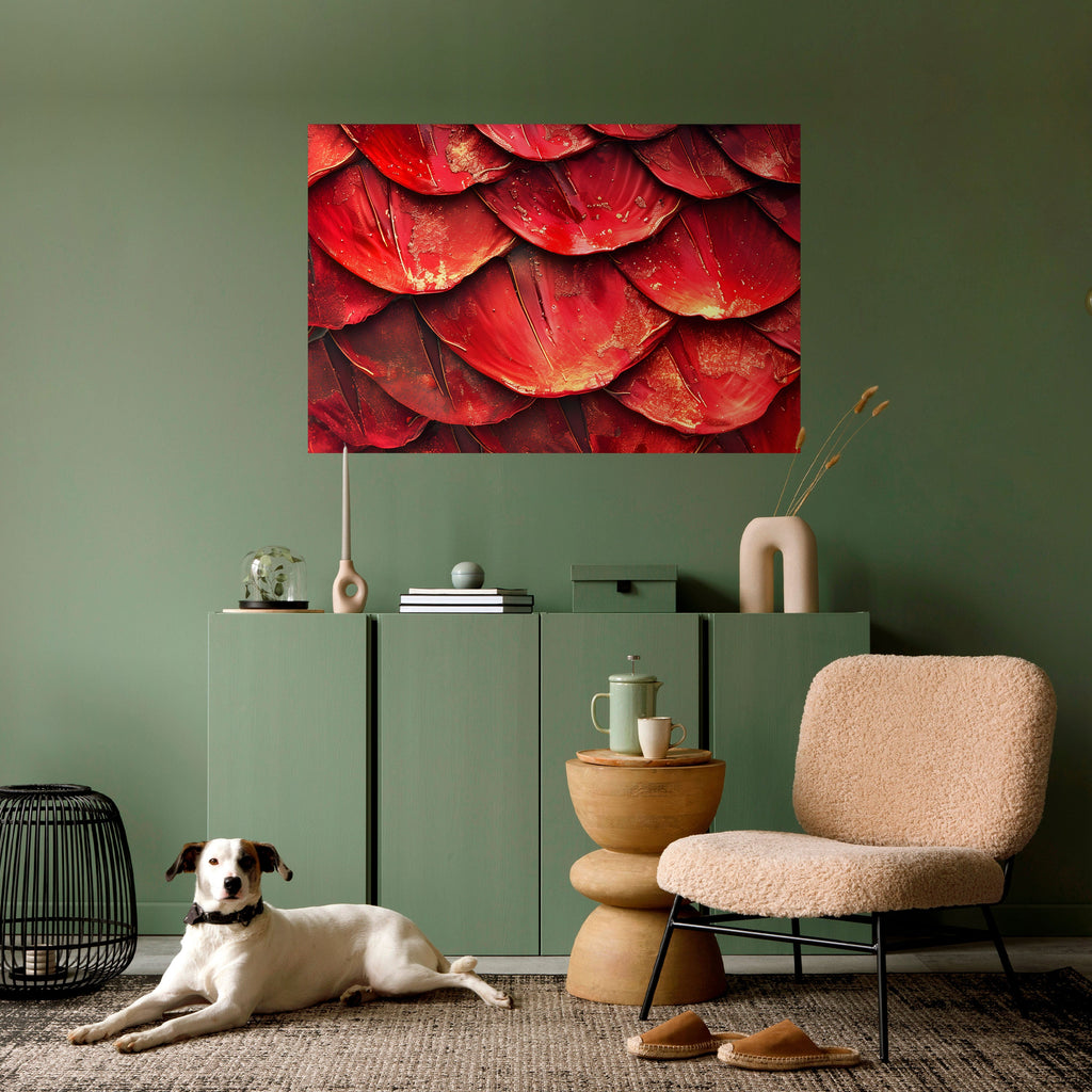 RUBY PETAL DANCE Peel and Stick Horizontal Poster