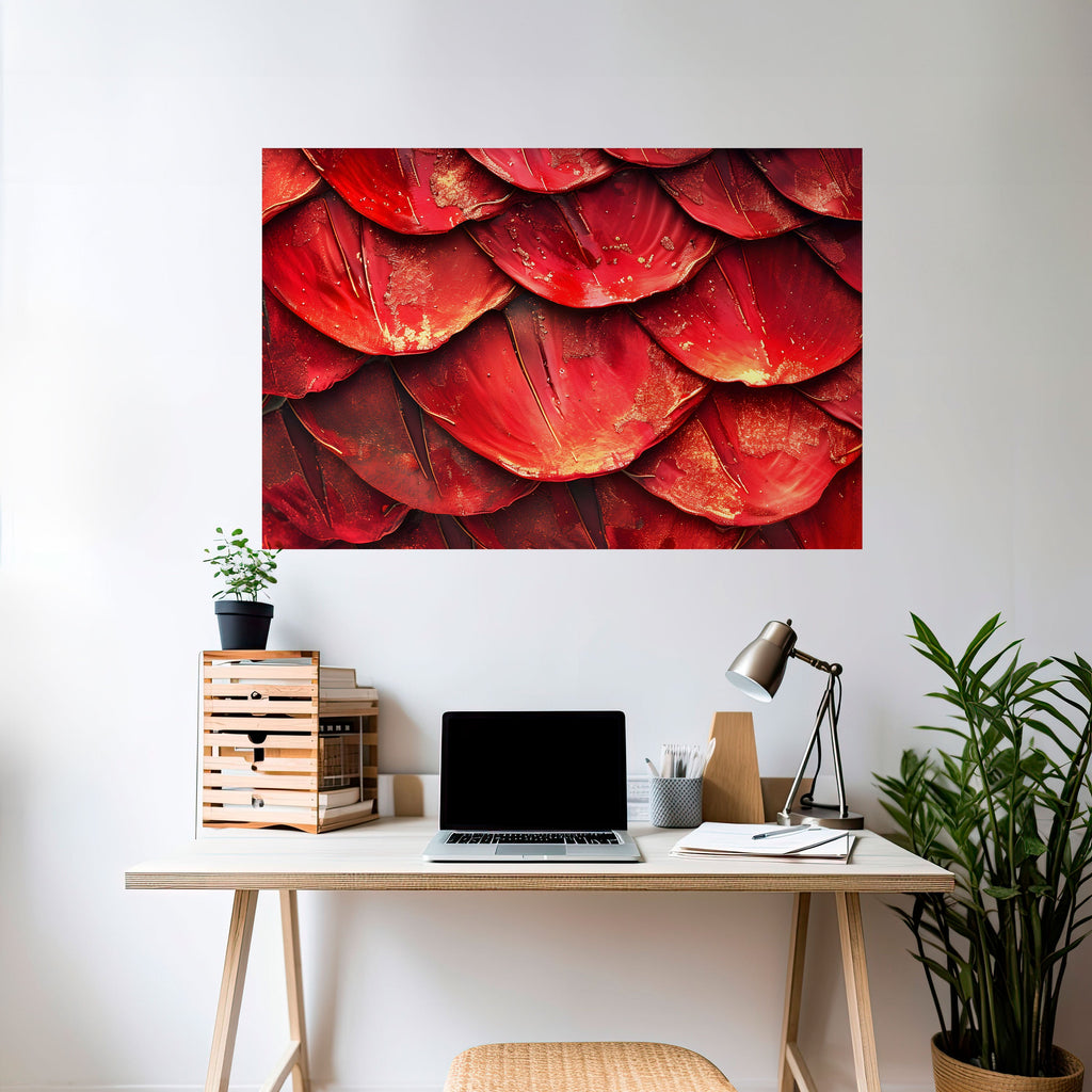 RUBY PETAL DANCE Peel and Stick Horizontal Poster