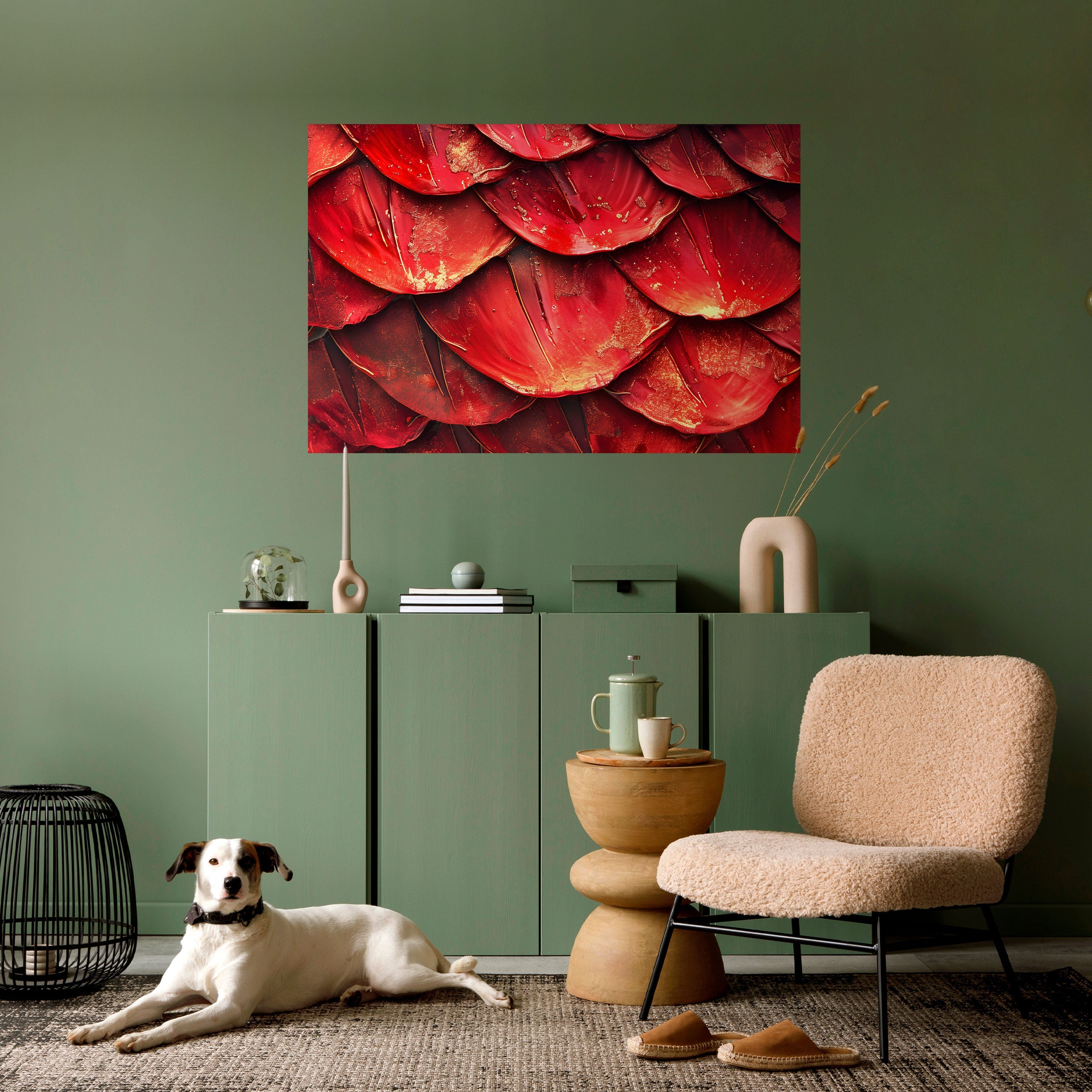 RUBY PETAL DANCE Peel and Stick Horizontal Poster