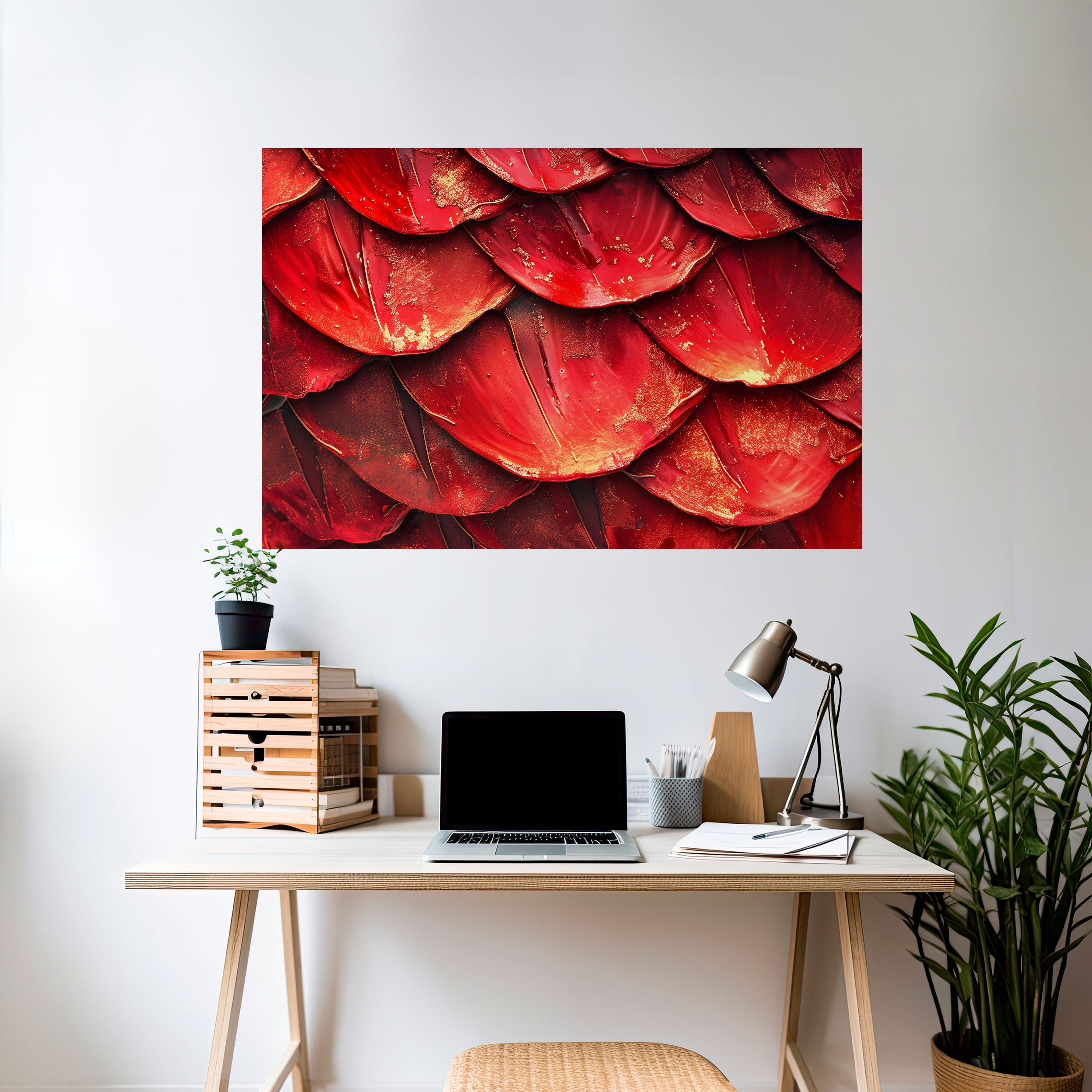 RUBY PETAL DANCE Peel and Stick Horizontal Poster