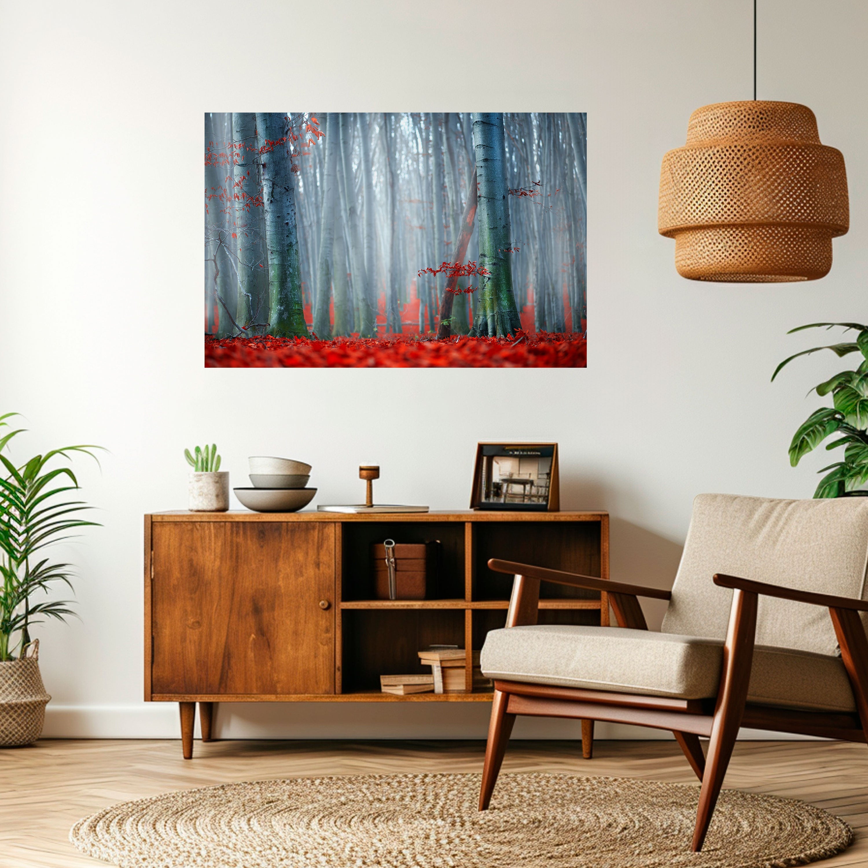 TRANQUIL RED ELEGANCE Peel and Stick Horizontal Poster