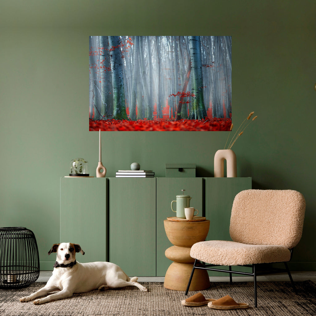 TRANQUIL RED ELEGANCE Peel and Stick Horizontal Poster