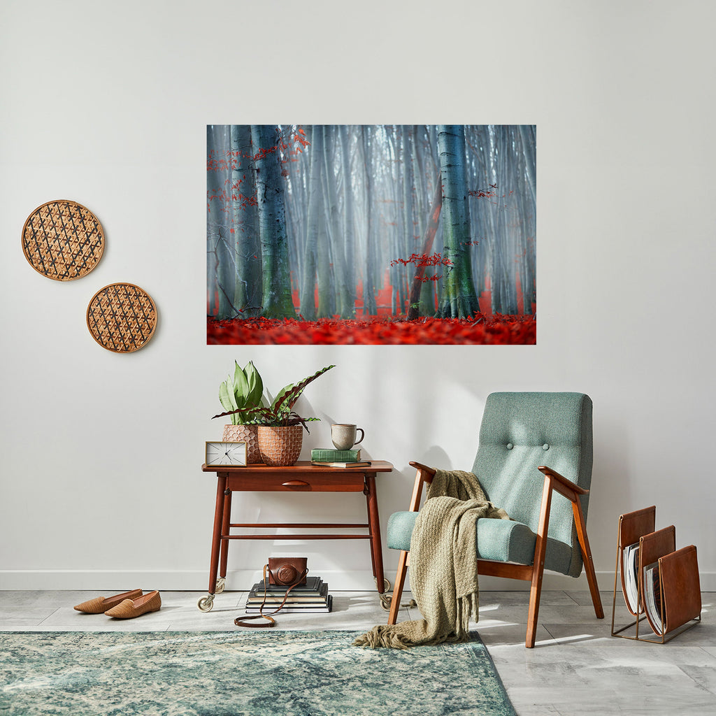 TRANQUIL RED ELEGANCE Peel and Stick Horizontal Poster